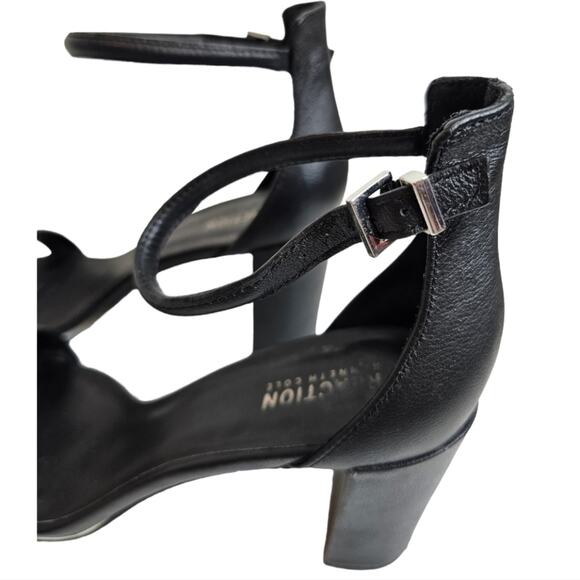 Kenneth Cole Reaction Womens Lolita Black Leather Open Toe Ankle Strap Size 10 - Picture 4 of 11